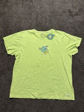 Life Is Good Light Green Short Sleeve Graphic Tee